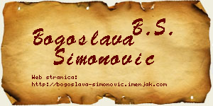 Bogoslava Simonović vizit kartica